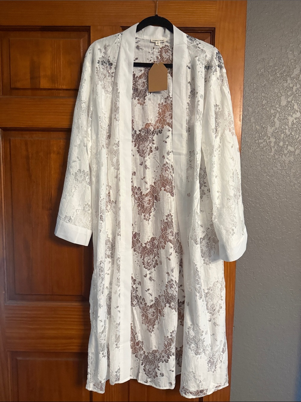 Women's White Lace- Lightweight Sheer Kimono